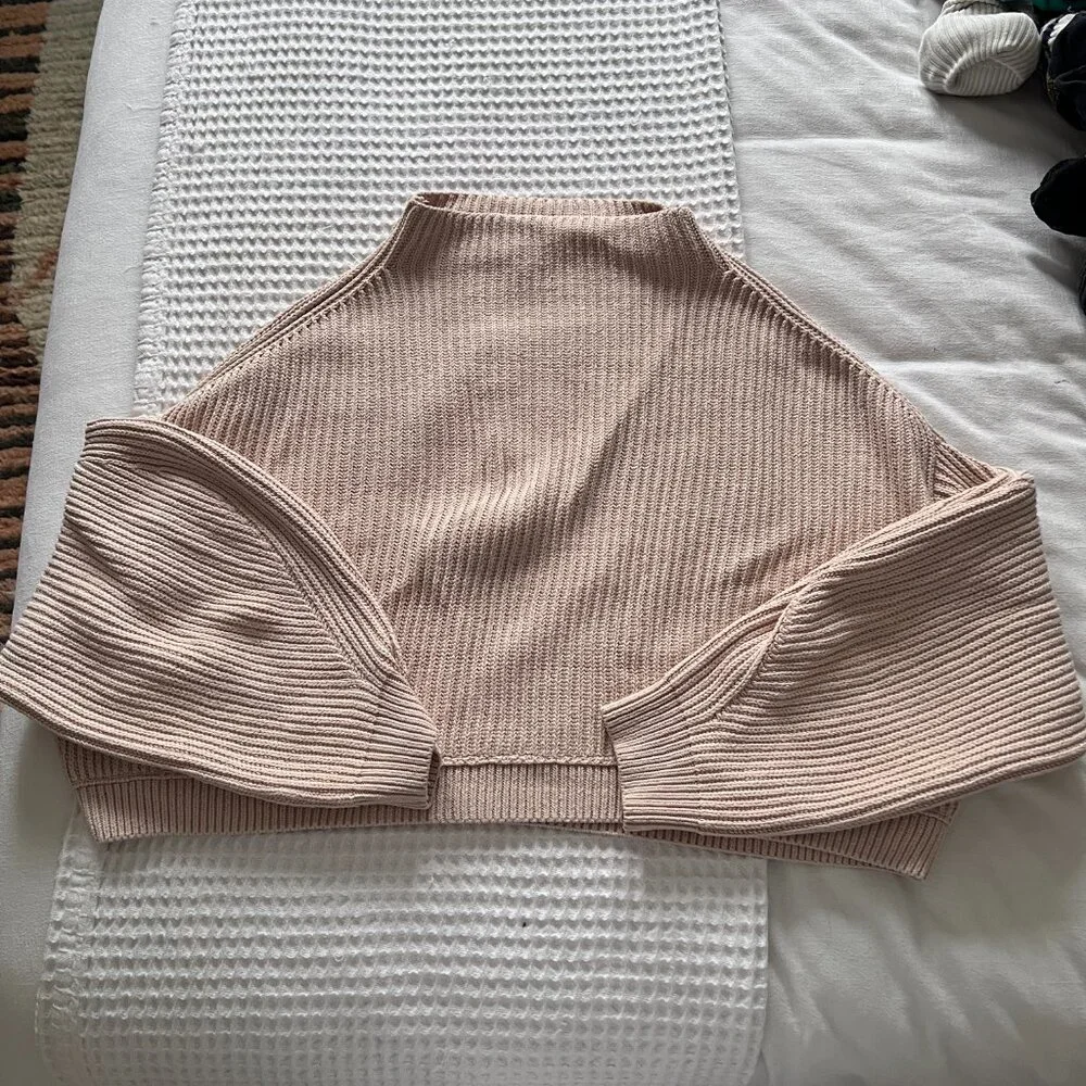 Free People Emmy Mock Neck Ribbed Sweater